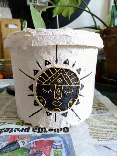 波西米亚风悬挂花盆改造教程-旧塑料花盆变身艺术品-第8张图片-趣作屋