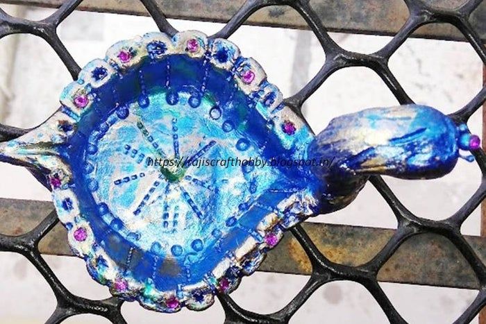 纯手工排灯节灯饰制作教程-陶土造型与彩绘步骤详解-第7张图片-趣作屋