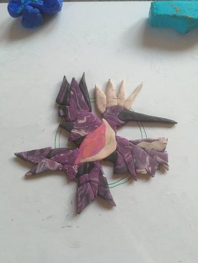 Fimo黏土微型装饰品制作教程-凤凰耳环DIY全过程-第6张图片-趣作屋