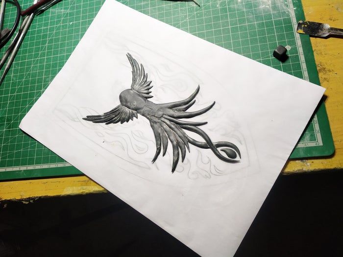 立体凤凰墙雕手工制作教程-低成本家庭DIY装饰品-第20张图片-趣作屋