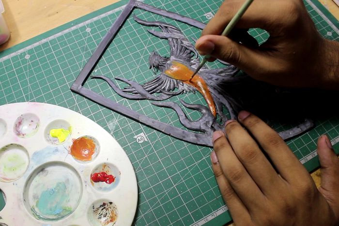 立体凤凰墙雕手工制作教程-低成本家庭DIY装饰品-第27张图片-趣作屋