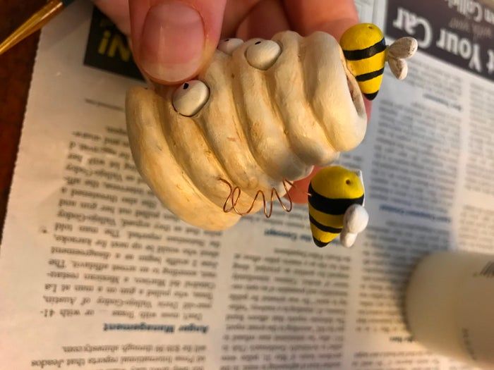 聚合物粘土手作蜂巢花器教程：空气凤梨支架DIY全攻略-第24张图片-趣作屋