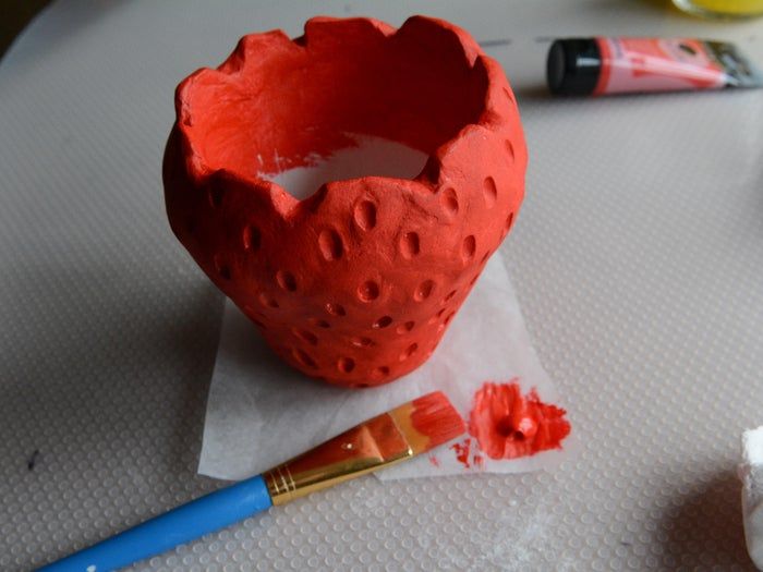 草莓造型花盆手工制作教程:风干黏土DIY创意容器-第27张图片-趣作屋 草莓造型花盆手工制作教程:风干黏土DIY创意容器-第27张图片-趣作屋