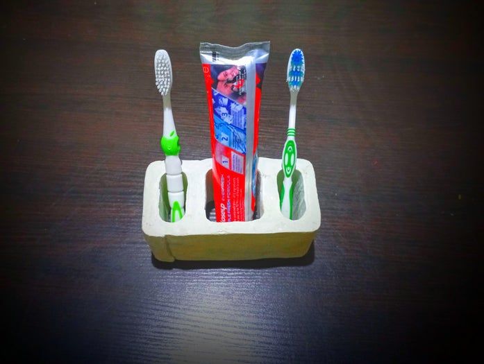 白水泥DIY牙刷架制作教程-家庭手工模具教程-第25张图片-趣作屋