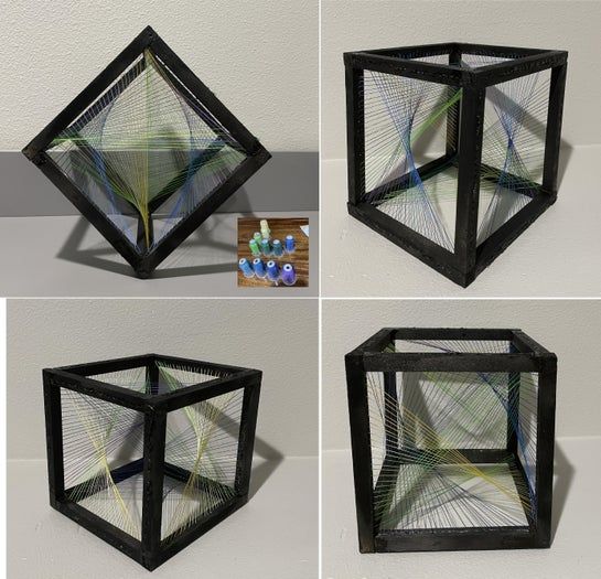 用串珠艺术打造几何图案立方体框架手工教程-第4张图片-趣作屋