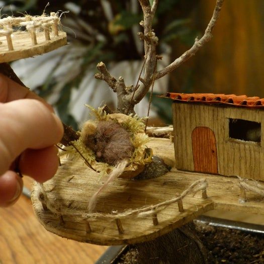 手工制作迷你树屋教程，超有爱的DIY小屋创意-第47张图片-趣作屋