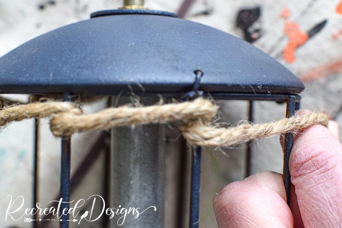 旧吊灯改造DIY：用麻绳和喷漆打造复古新灯具-第7张图片-趣作屋
