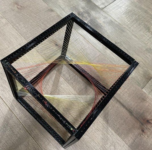 用串珠艺术打造几何图案立方体框架手工教程-第18张图片-趣作屋