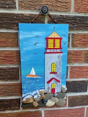 低成本手工制作创意灯塔装饰画教程-第4张图片-趣作屋