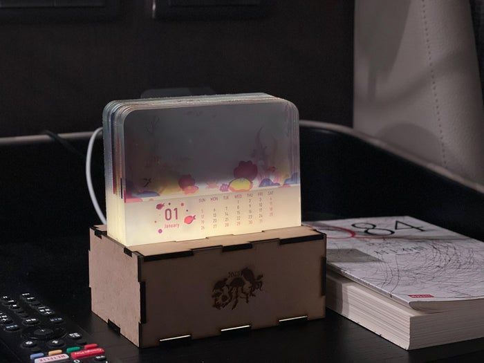 手工制作海洋保护主题亚克力日历灯教程-第1张图片-趣作屋