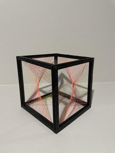 用串珠艺术打造几何图案立方体框架手工教程-第21张图片-趣作屋