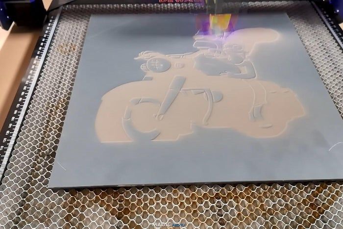 手工制作《辛普森一家》主题激光雕刻LED镜子教程-第7张图片-趣作屋