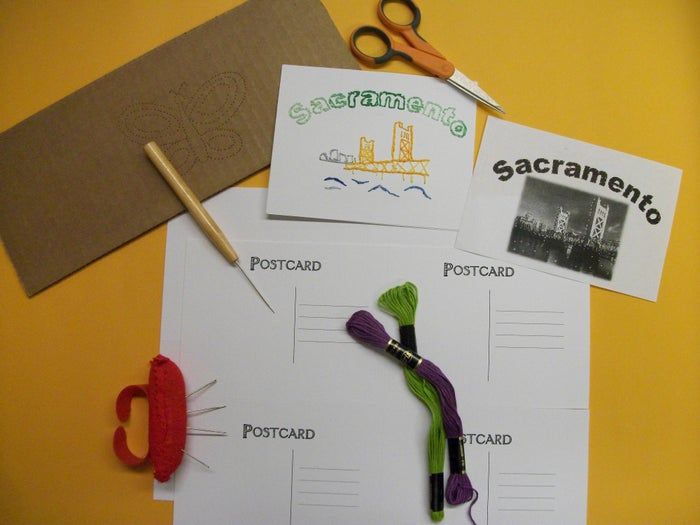 手工刺绣明信片制作教程:低成本纪念小镇风情-第2张图片-趣作屋 手工刺绣明信片制作教程:低成本纪念小镇风情-第2张图片-趣作屋