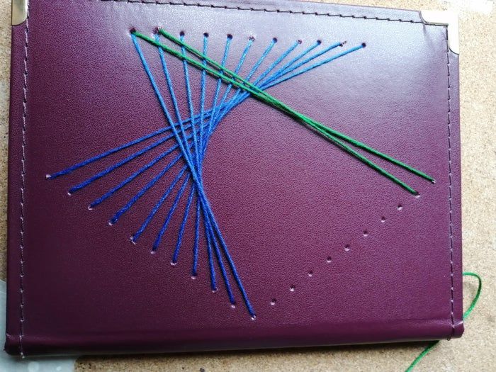 手工刺绣几何图案制作教程：弦艺术与刺绣结合的创意项目-第23张图片-趣作屋