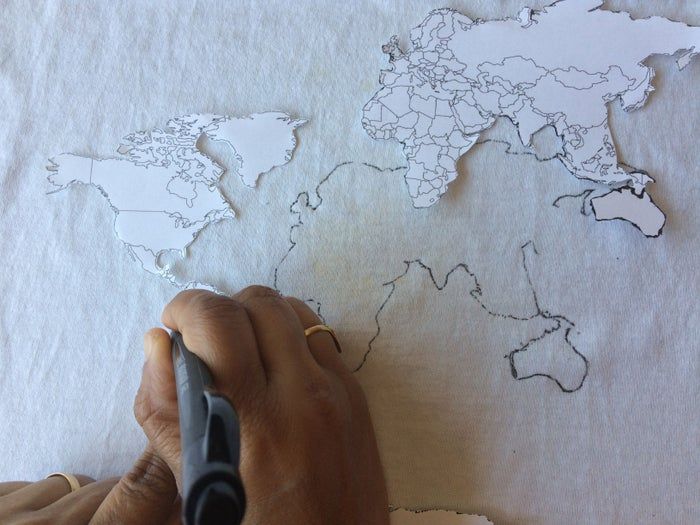 手工刺绣世界地图教程：6小时打造个性化装饰-第8张图片-趣作屋