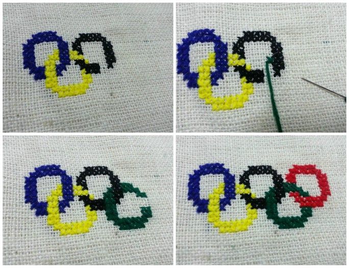 冬季奥运会主题十字绣教程：金牌、花环与五环刺绣全攻略-第19张图片-趣作屋