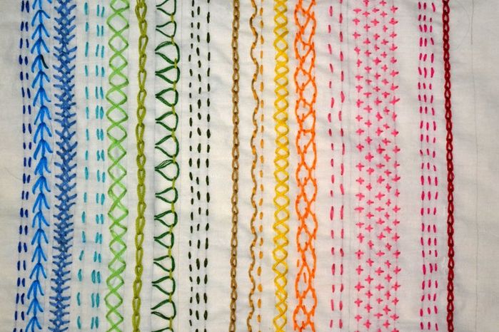 用刺绣线碎片制作多彩棉质围巾的详细教程-第26张图片-趣作屋