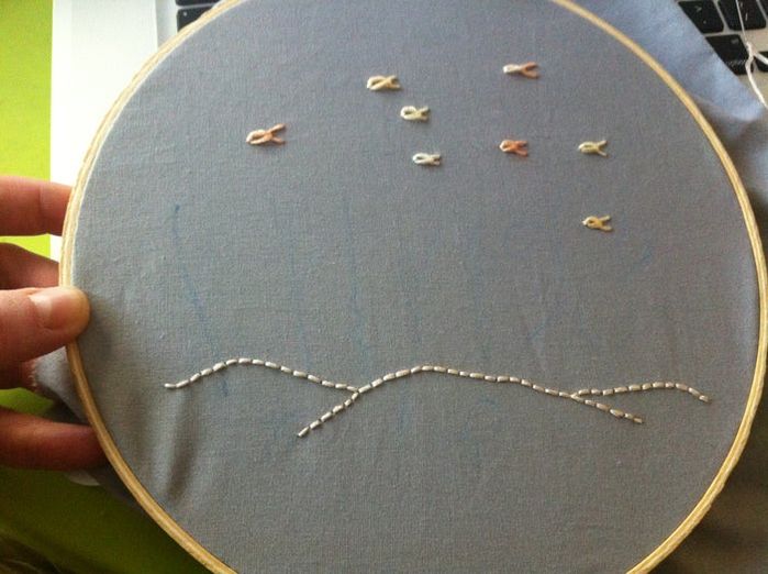 刺绣基础针法教程：轻松掌握自然图案绣法-第10张图片-趣作屋