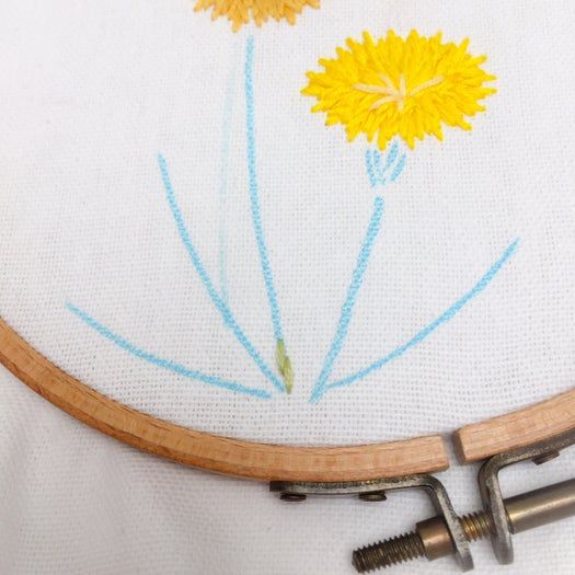 手工刺绣蒲公英花朵教程｜初学者也能掌握的刺绣技巧-第13张图片-趣作屋