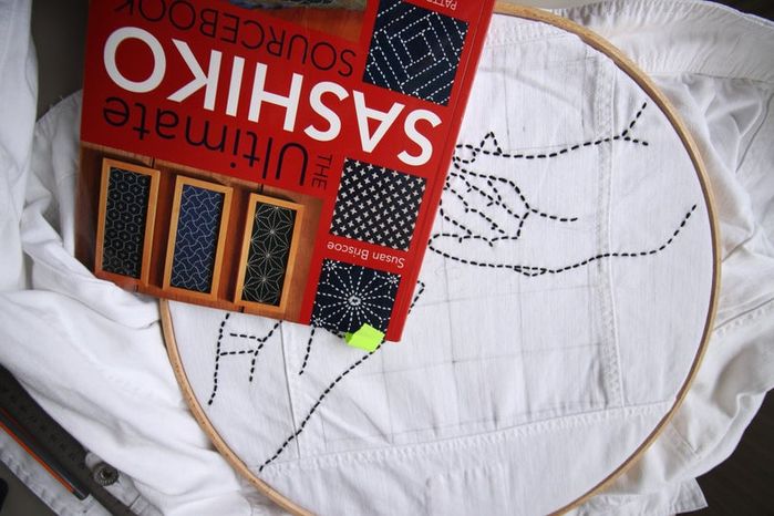 DIY牛仔夹克Sashiko刺绣教程:从零开始的创意手工改造-第26张图片-趣作屋 DIY牛仔夹克Sashiko刺绣教程:从零开始的创意手工改造-第26张图片-趣作屋