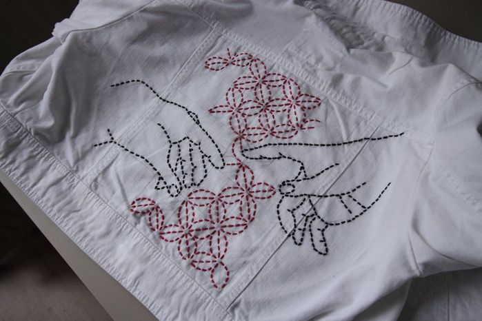 DIY牛仔夹克Sashiko刺绣教程:从零开始的创意手工改造-第43张图片-趣作屋 DIY牛仔夹克Sashiko刺绣教程:从零开始的创意手工改造-第43张图片-趣作屋