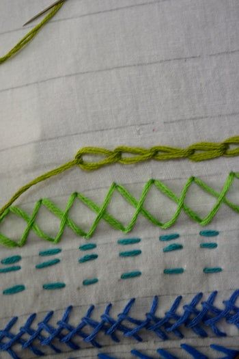 用刺绣线碎片制作多彩棉质围巾的详细教程-第17张图片-趣作屋