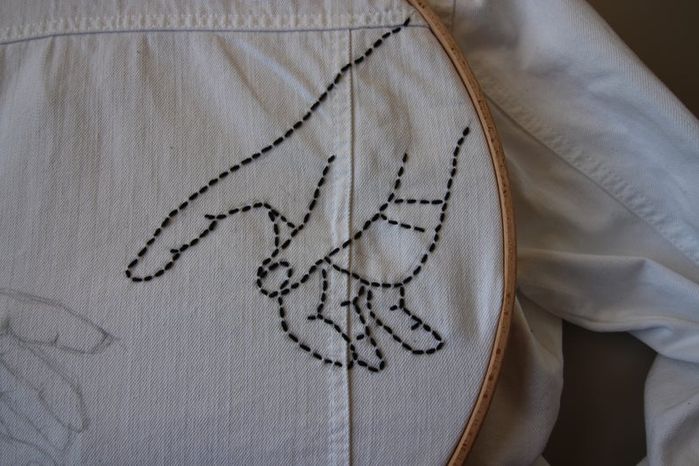 DIY牛仔夹克Sashiko刺绣教程:从零开始的创意手工改造-第15张图片-趣作屋 DIY牛仔夹克Sashiko刺绣教程:从零开始的创意手工改造-第15张图片-趣作屋