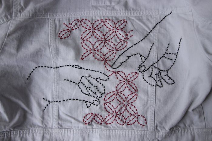 DIY牛仔夹克Sashiko刺绣教程:从零开始的创意手工改造-第42张图片-趣作屋 DIY牛仔夹克Sashiko刺绣教程:从零开始的创意手工改造-第42张图片-趣作屋