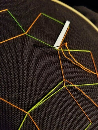 手把手教你用直线绣出曲线美感的刺绣DIY教程-第17张图片-趣作屋