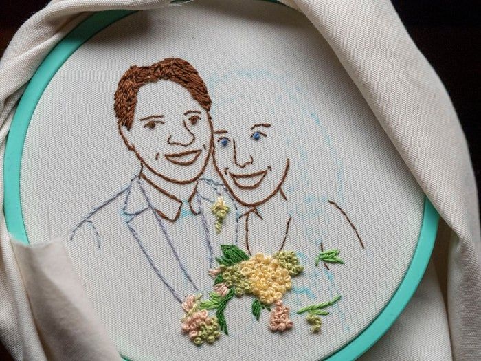 手工刺绣情侣肖像教程｜从照片到成品的完整指南-第7张图片-趣作屋