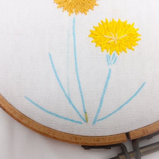 手工刺绣蒲公英花朵教程｜初学者也能掌握的刺绣技巧-第11张图片-趣作屋