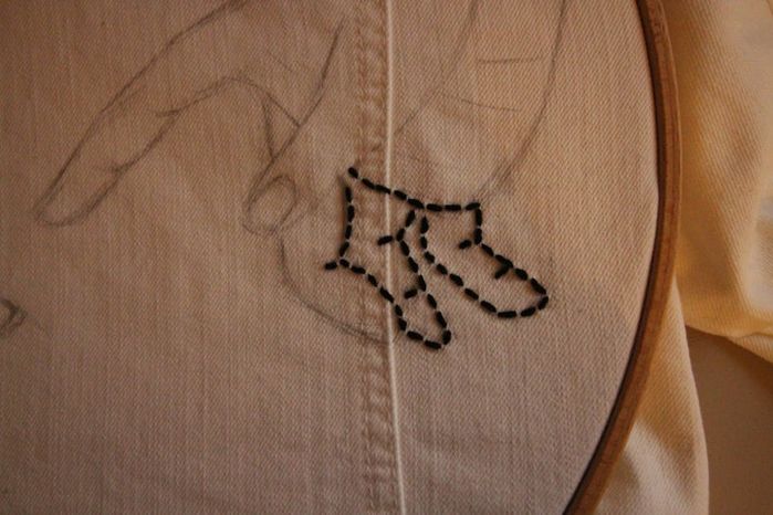 DIY牛仔夹克Sashiko刺绣教程:从零开始的创意手工改造-第14张图片-趣作屋 DIY牛仔夹克Sashiko刺绣教程:从零开始的创意手工改造-第14张图片-趣作屋