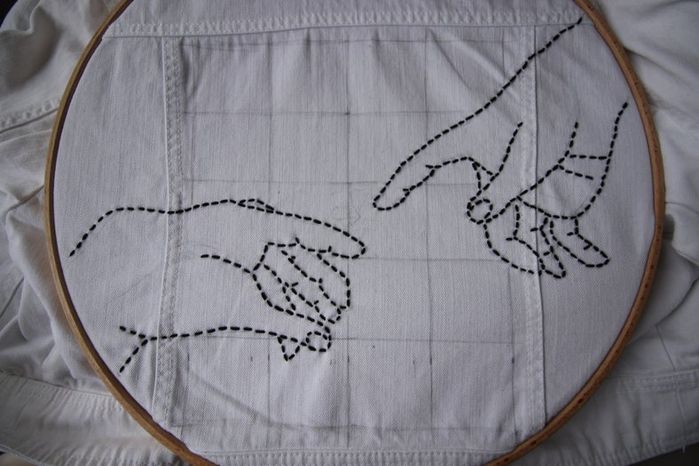 DIY牛仔夹克Sashiko刺绣教程:从零开始的创意手工改造-第25张图片-趣作屋 DIY牛仔夹克Sashiko刺绣教程:从零开始的创意手工改造-第25张图片-趣作屋