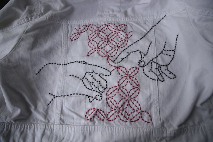 DIY牛仔夹克Sashiko刺绣教程:从零开始的创意手工改造-第44张图片-趣作屋 DIY牛仔夹克Sashiko刺绣教程:从零开始的创意手工改造-第44张图片-趣作屋