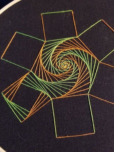 手把手教你用直线绣出曲线美感的刺绣DIY教程-第19张图片-趣作屋