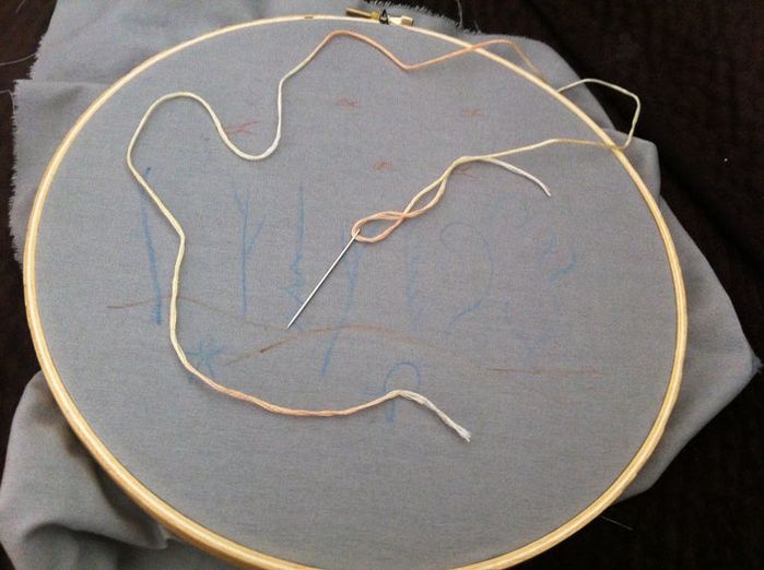 刺绣基础针法教程：轻松掌握自然图案绣法-第8张图片-趣作屋