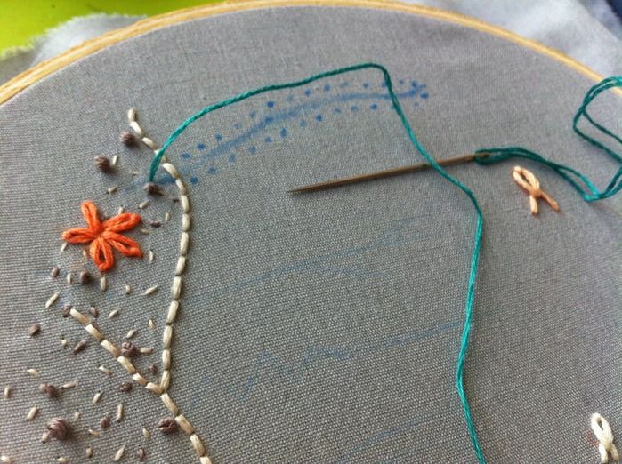 刺绣基础针法教程：轻松掌握自然图案绣法-第22张图片-趣作屋