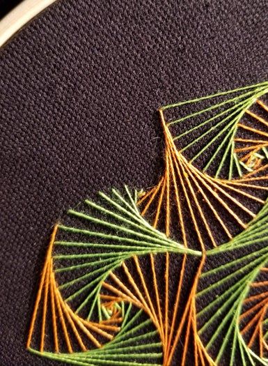 手把手教你用直线绣出曲线美感的刺绣DIY教程-第24张图片-趣作屋