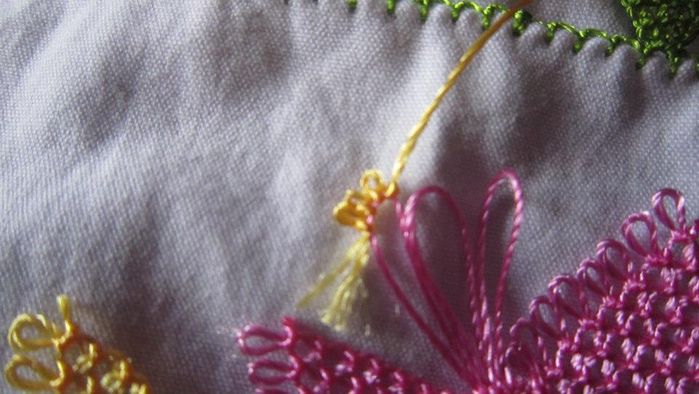 DIY针绣春天花朵制作教程-第20张图片-趣作屋
