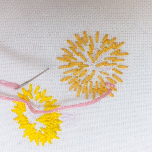 手工刺绣蒲公英花朵教程｜初学者也能掌握的刺绣技巧-第7张图片-趣作屋