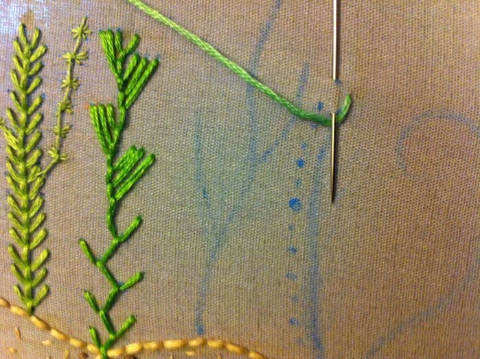 刺绣基础针法教程：轻松掌握自然图案绣法-第32张图片-趣作屋