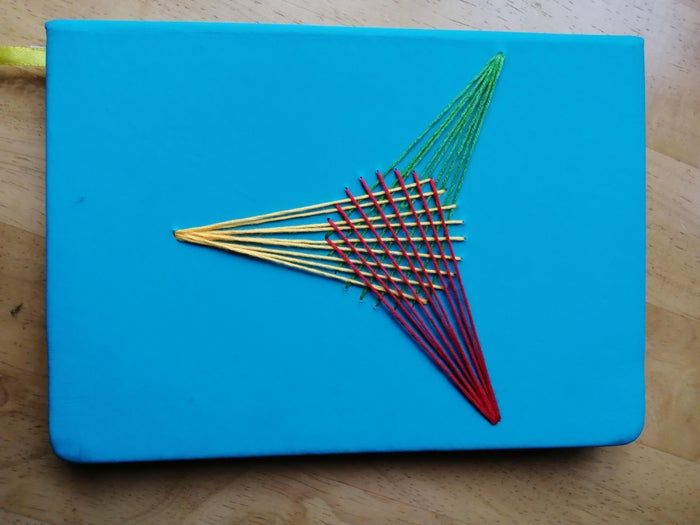 手工刺绣几何图案制作教程：弦艺术与刺绣结合的创意项目-第16张图片-趣作屋