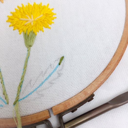 手工刺绣蒲公英花朵教程｜初学者也能掌握的刺绣技巧-第14张图片-趣作屋