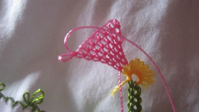 DIY针绣春天花朵制作教程-第14张图片-趣作屋