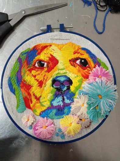 零基础刺绣教程:如何用彩色线制作比格犬肖像-第1张图片-趣作屋 零基础刺绣教程:如何用彩色线制作比格犬肖像-第1张图片-趣作屋