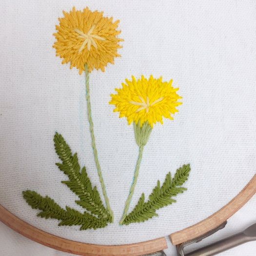 手工刺绣蒲公英花朵教程｜初学者也能掌握的刺绣技巧-第2张图片-趣作屋