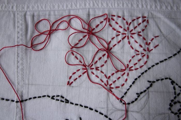 DIY牛仔夹克Sashiko刺绣教程:从零开始的创意手工改造-第32张图片-趣作屋 DIY牛仔夹克Sashiko刺绣教程:从零开始的创意手工改造-第32张图片-趣作屋