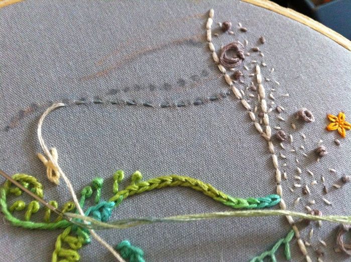 刺绣基础针法教程：轻松掌握自然图案绣法-第41张图片-趣作屋
