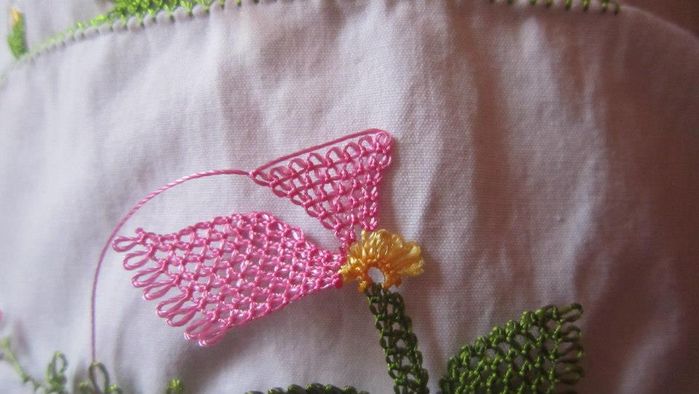 DIY针绣春天花朵制作教程-第16张图片-趣作屋