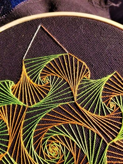 手把手教你用直线绣出曲线美感的刺绣DIY教程-第25张图片-趣作屋